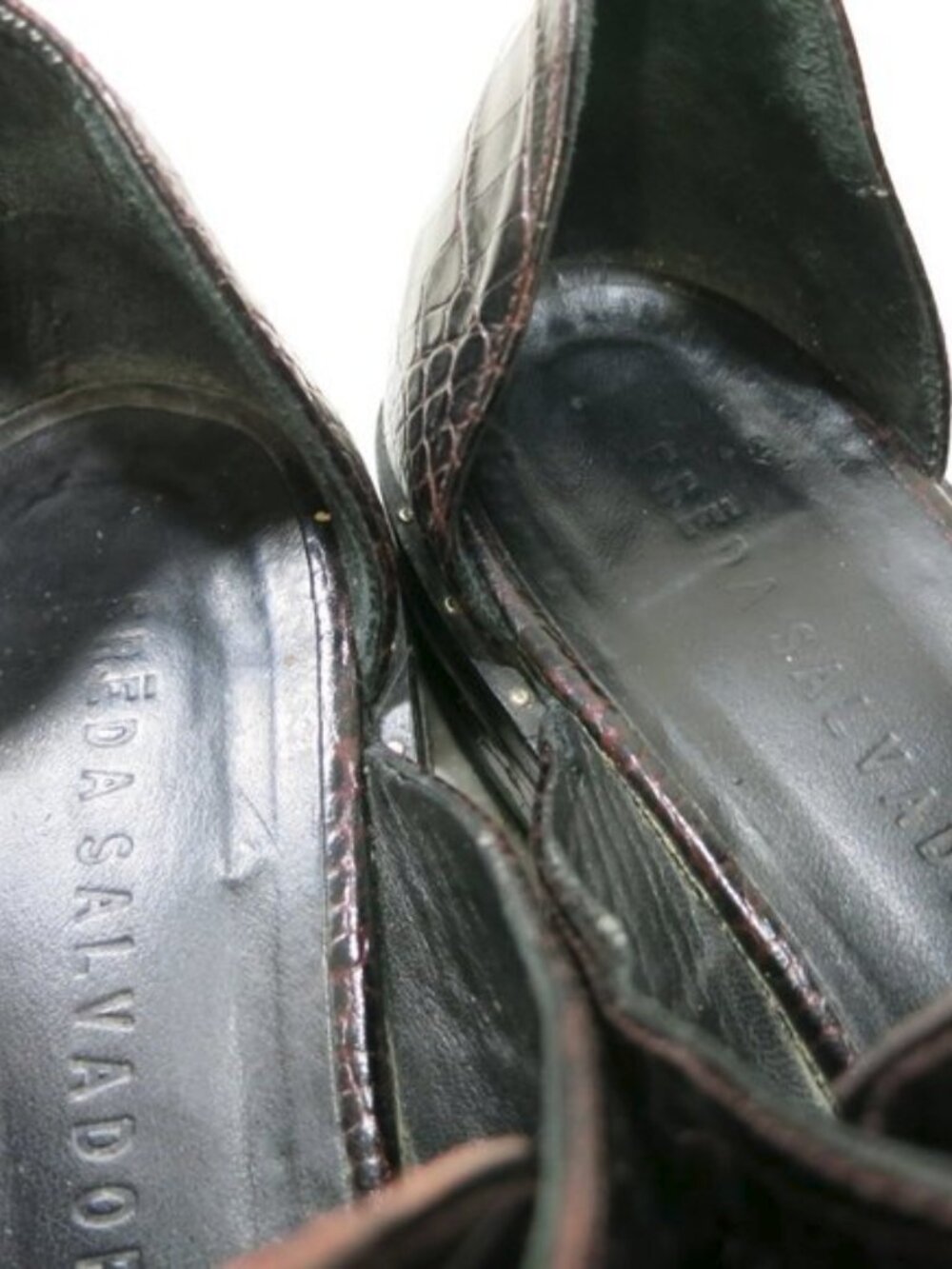 Frēda Salvador TASH D'ORSAY MOCCASIN Croco Embossed Leather Footwear Shoes Sz 9 - Picture 2 of 7
